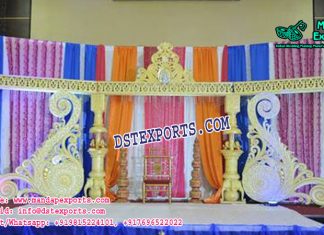 Precious Wedding Stage Decor With Paisleys Precious Wedding Stage Decor With Paisleys