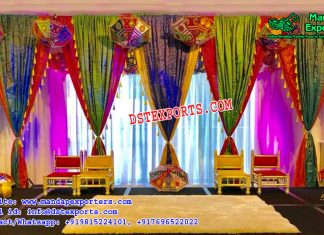 Rajasthani Style Wedding Stage Backdrop Curtains Rajasthani Style Wedding Stage Backdrop Curtains