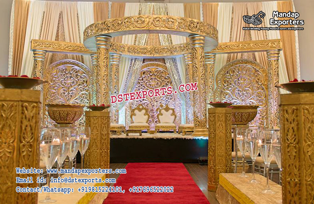 Traditional Hindu Wedding Golden Mandap