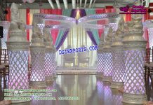 Wedding Walkway Crystal Pillars With Ganesha Wedding Walkway Crystal Pillars With Ganesha