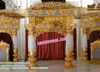 Fiber Golden Decorated Wedding Stage Set Fiber Golden Decorated Wedding Stage Set
