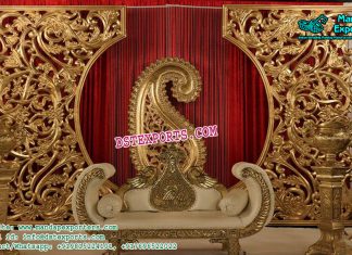 Impressive Wedding Golden Stage Decoration Impressive Wedding Golden Stage Decoration