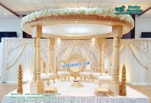 Indian Wedding Wooden Look Fiber Mandap Indian Wedding Wooden Look Fiber Mandap