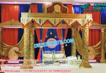 Impressive Wedding Golden Mandap Set Impressive Wedding Golden Mandap Set