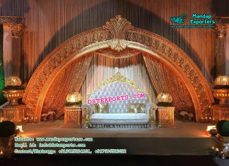 Stylish Half Moon Wedding Stage Decor Stylish Half Moon Wedding Stage Decor