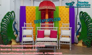 Peacock Themed Wedding Mehandi Stage