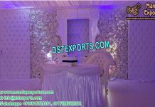 Delightful White Wedding stage Delightful White Wedding stage