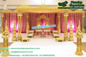 Exclusive Wedding Triple Pole Fiber Mandap