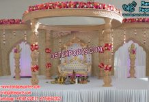 Trendy Wooden Look Fiber Wedding Mandap Trendy Wooden Look Fiber Wedding Mandap