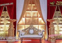 Golden Traditional Door Panel Wedding Stage Golden Traditional Door Panel Wedding Stage