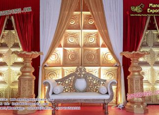 Golden Traditional Door Panel Wedding Stage Golden Traditional Door Panel Wedding Stage