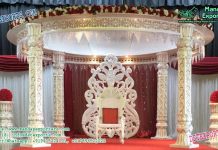 Indian Wedding White Pillar Fiber Mandap Indian Wedding White Pillar Fiber Mandap