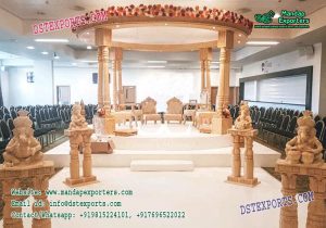Wedding Wooden Look Double Pillar Mandap