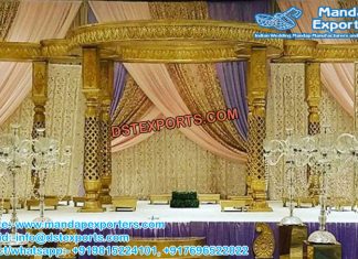 Wedding Golden Jali Fiber Mandap Decoration Wedding Golden Jali Fiber Mandap Decoration