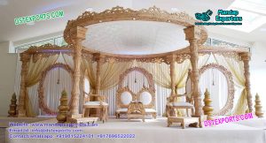 Wedding Wooden Look Fiber Mandap