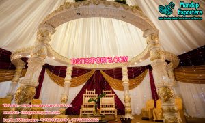 White Wedding Fiber Crystal Mandap