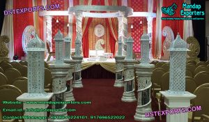 White Fiber Crystal Wedding Mandap