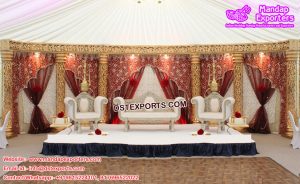 Wedding Stage Embrodried Mahraab Backdrops 
