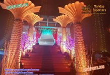 Luxurious Wedding Palm Tree Pillars Decoration Luxurious Wedding Palm Tree Pillars Decoration