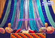 Beautiful Sangeet Stage Sequin Backdrops Beautiful Sangeet Stage Sequin Backdrops