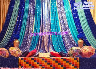 Beautiful Sangeet Stage Sequin Backdrops Beautiful Sangeet Stage Sequin Backdrops