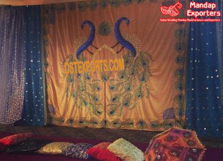 Peacock Style Hand-Made Wedding Backdrop Peacock Style Hand-Made Wedding Backdrop