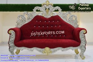 Beautiful Red and Silver Wedding Love-Seat