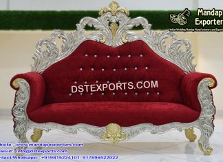 Beautiful Red and Silver Wedding Love-Seat Beautiful Red and Silver Wedding Love-Seat