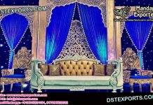 Muslim Walima Stage Golden Sofa Muslim Walima Stage Golden Sofa