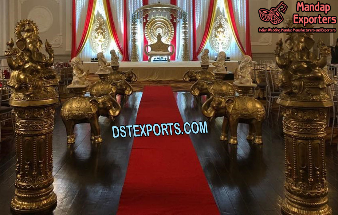 Wedding Aisleway Elephant with Ganesha Statue