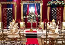 Wedding Graceful Golden Roman Pillars Stage Wedding Graceful Golden Roman Pillars Stage