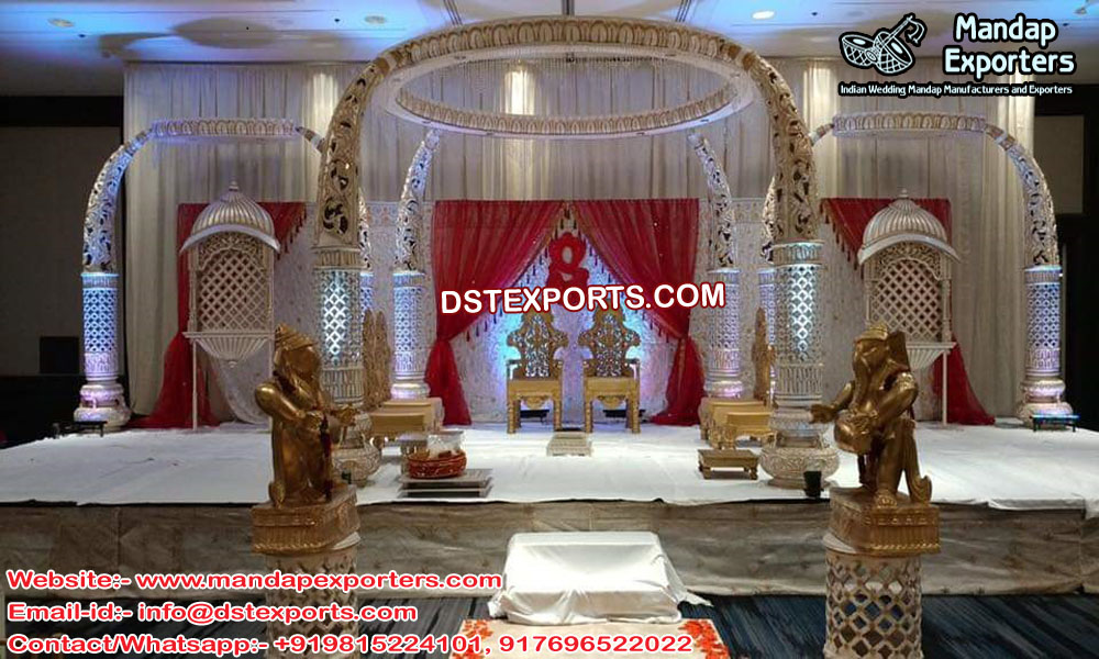 Wedding White Elephant Tusk Mandap 