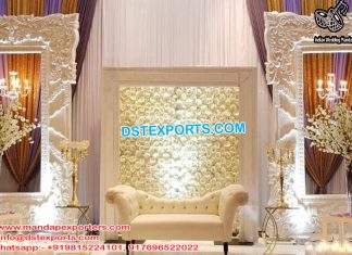 Modern Wedding Stage Fiber Back-walls Western Wedding White Fiber Back-Frames