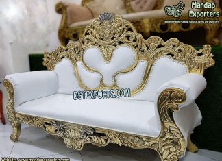 White and Golden Fancy Wedding Couch White and Golden Fancy Wedding Couch