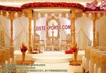 Gujarati Wedding Golden Wood Mandap Gujarati Wedding Golden Wood Mandap