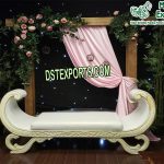 Mehandi Stage White Backless Couch