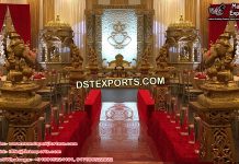Hindu Marriage Temple Style Stage Set Hindu Marriage Temple Style Stage Set