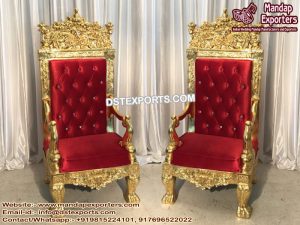 Wedding Maharaja Gold Pleated Chairs