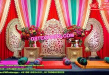 Mehndi Event Stage & Colorful Curtains Mehndi Event Stage & Colorful Curtains