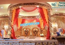 Hindu Wedding Spiral Gold Carved Mandap Hindu Wedding Spiral Gold Carved Mandap