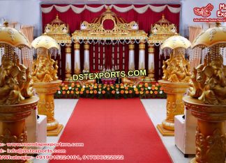 Srilankan Wedding Manavaria Golden Mandap/Stage Srilankan Wedding Manavaria Golden Mandap/Stage