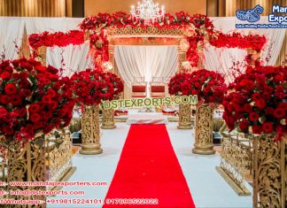 Hindu Wedding Golden Fiber Mandap New York Hindu Wedding Golden Fiber Mandap New York