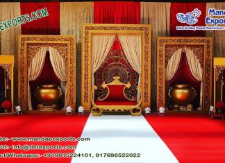 Grand Asian Wedding Fiber Carved Stage Grand Asian Wedding Fiber Carved Stage