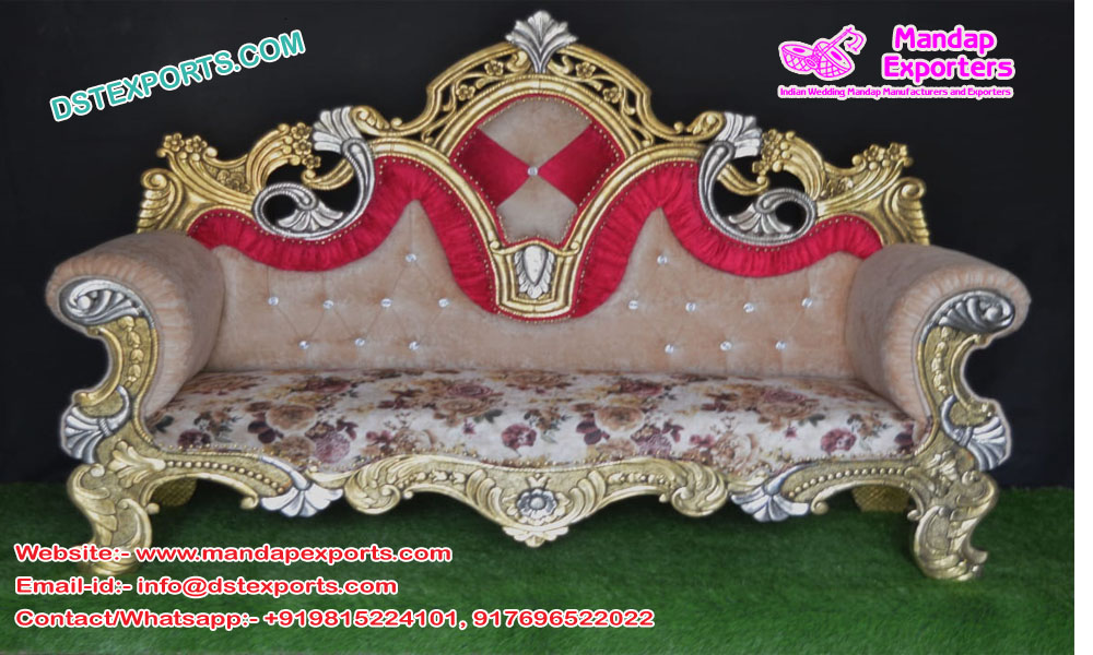 Traditional Wedding Diamond Gold Sofa