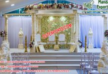 Wedding White Fiber Carved Double Pole Mandap USA Wedding White Fiber Carved Double Pole Mandap USA