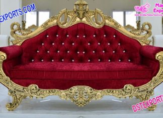Best Wedding Maroon Gold Sofa USA