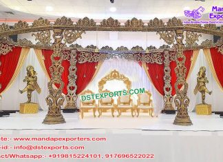 Designer Wooden Carved Wedding Mandap France Designer Wooden Carved Wedding Mandap France