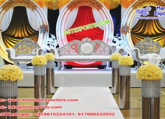 Modern Wedding Stage With Oval Panel Modern Wedding Stage with Oval Panel