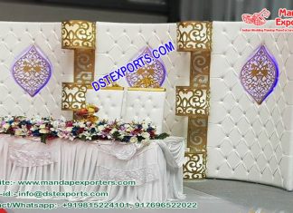 Wedding Stage Leather Panels with Crystal Decoration Wedding Stage Leather Panels with Crystal Decoration