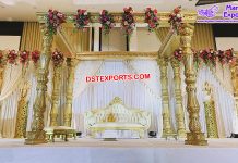 Exclusive Wedding Fiber Carved Golden Mandap Exclusive Wedding Fiber Carved Golden Mandap